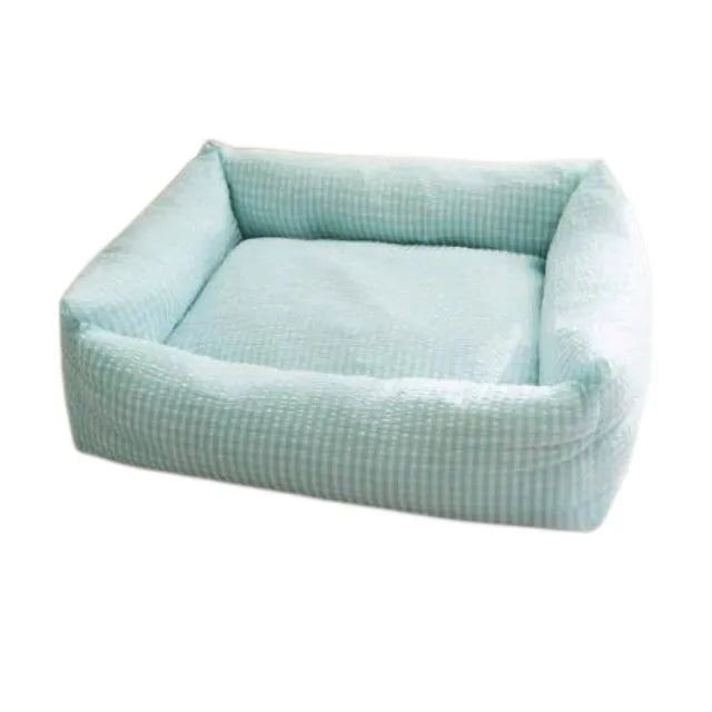Modern Soft Dog & Cat Cooling Travel Pet Sleeping Mat - Anti-Bite, Warm Animal Pattern, Polyester/Cotton, All Seasons Use