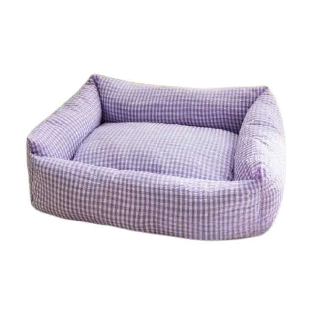 Modern Soft Dog & Cat Cooling Travel Pet Sleeping Mat - Anti-Bite, Warm Animal Pattern, Polyester/Cotton, All Seasons Use