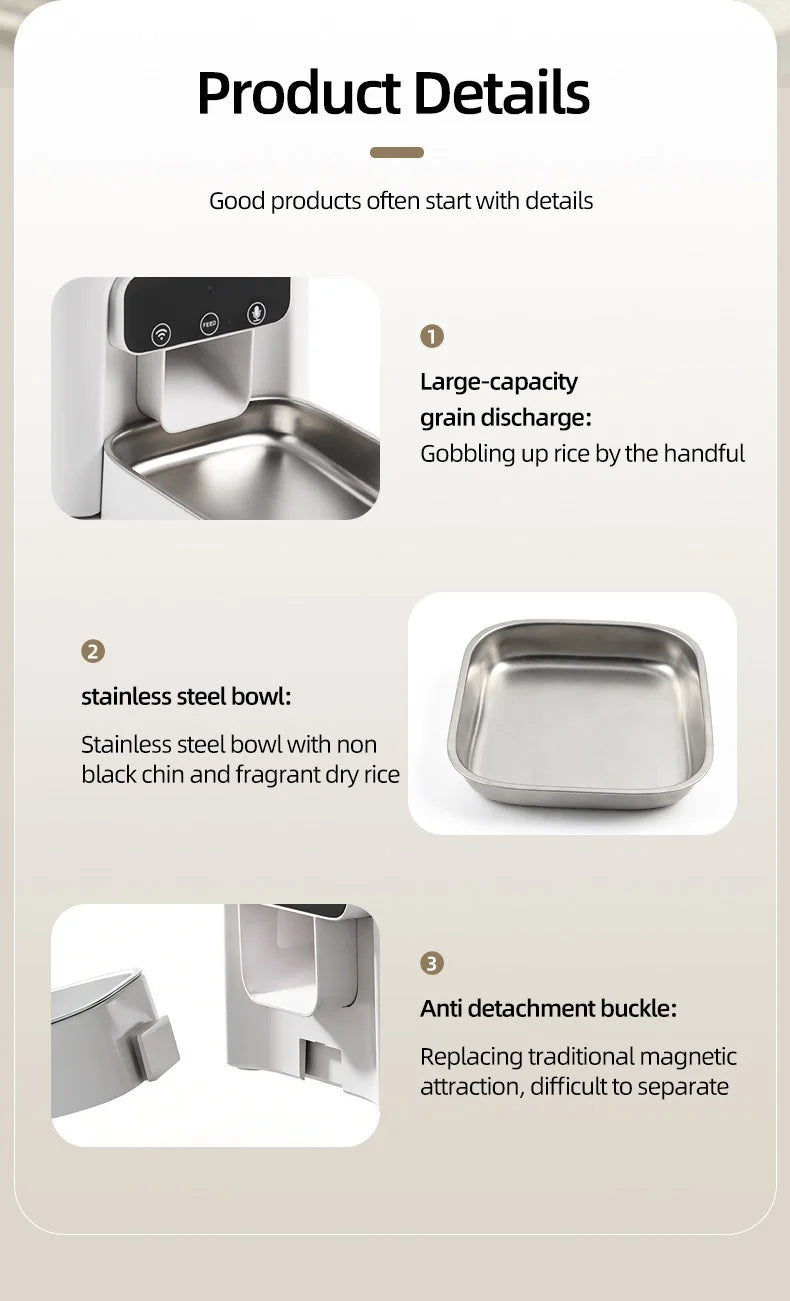 Cross-border New Automatic Feeder Cat 4L Smart Remote Control App Control Timing Quantitative Pet No Food Jam Dog