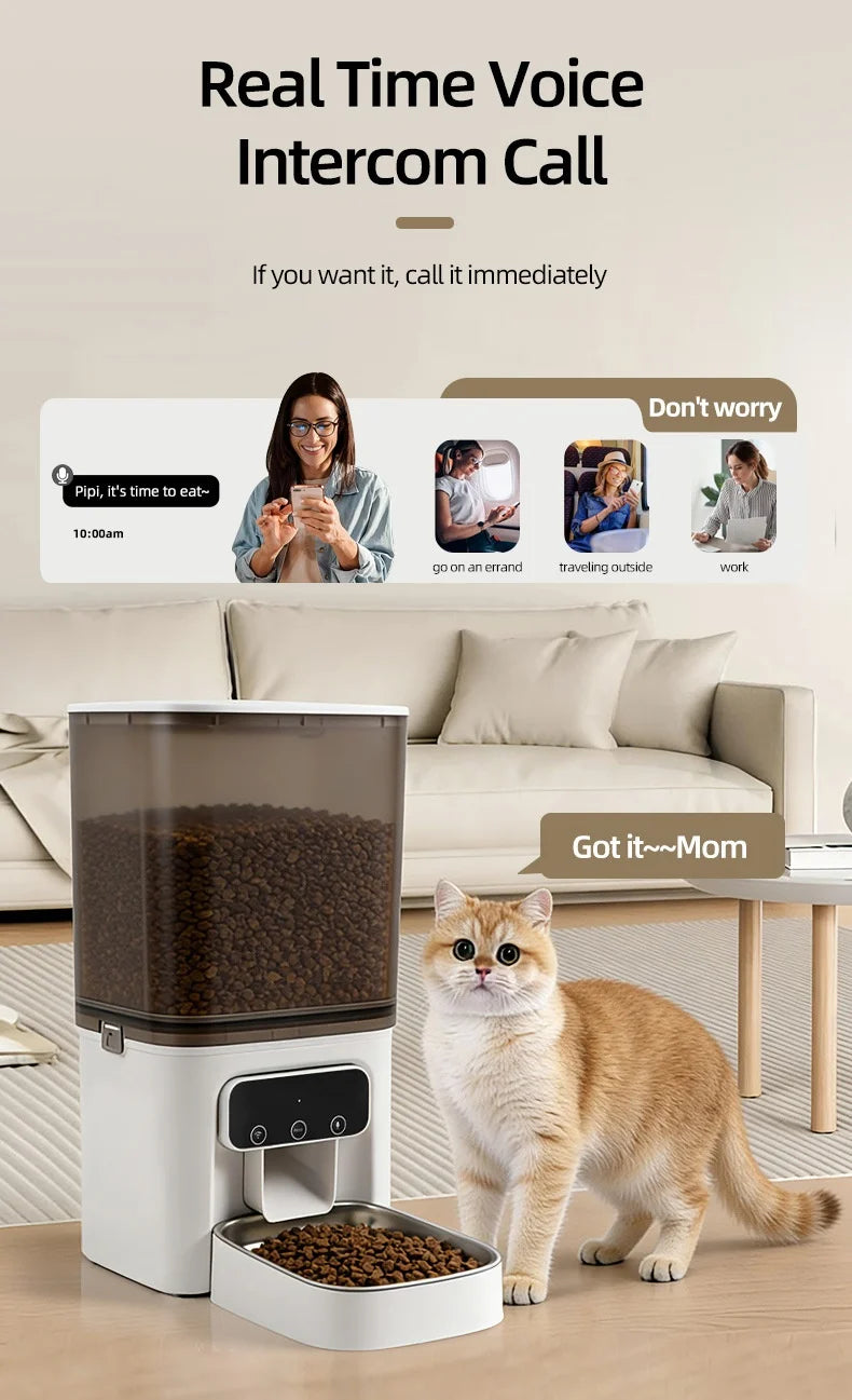 Cross-border New Automatic Feeder Cat 4L Smart Remote Control App Control Timing Quantitative Pet No Food Jam Dog